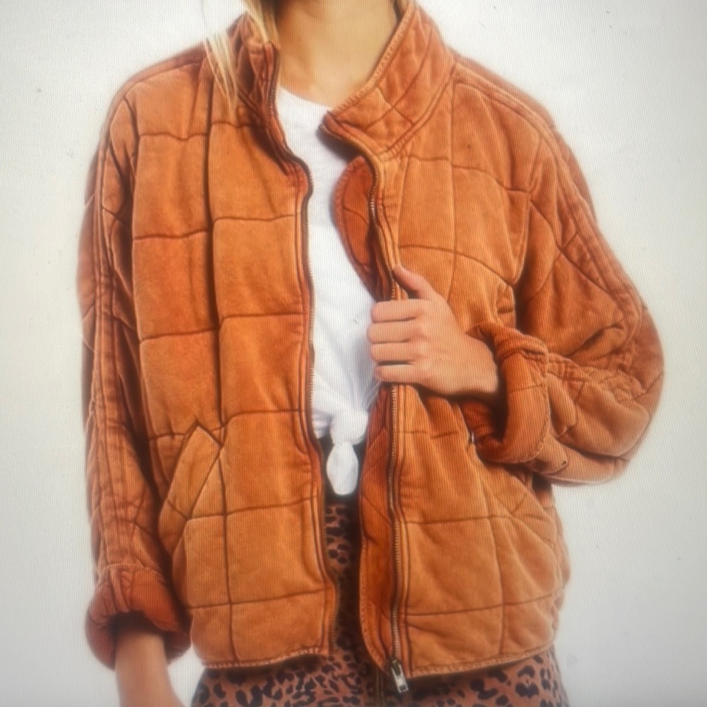 Free People Dolman Quilted Jacket Orange Size: XS